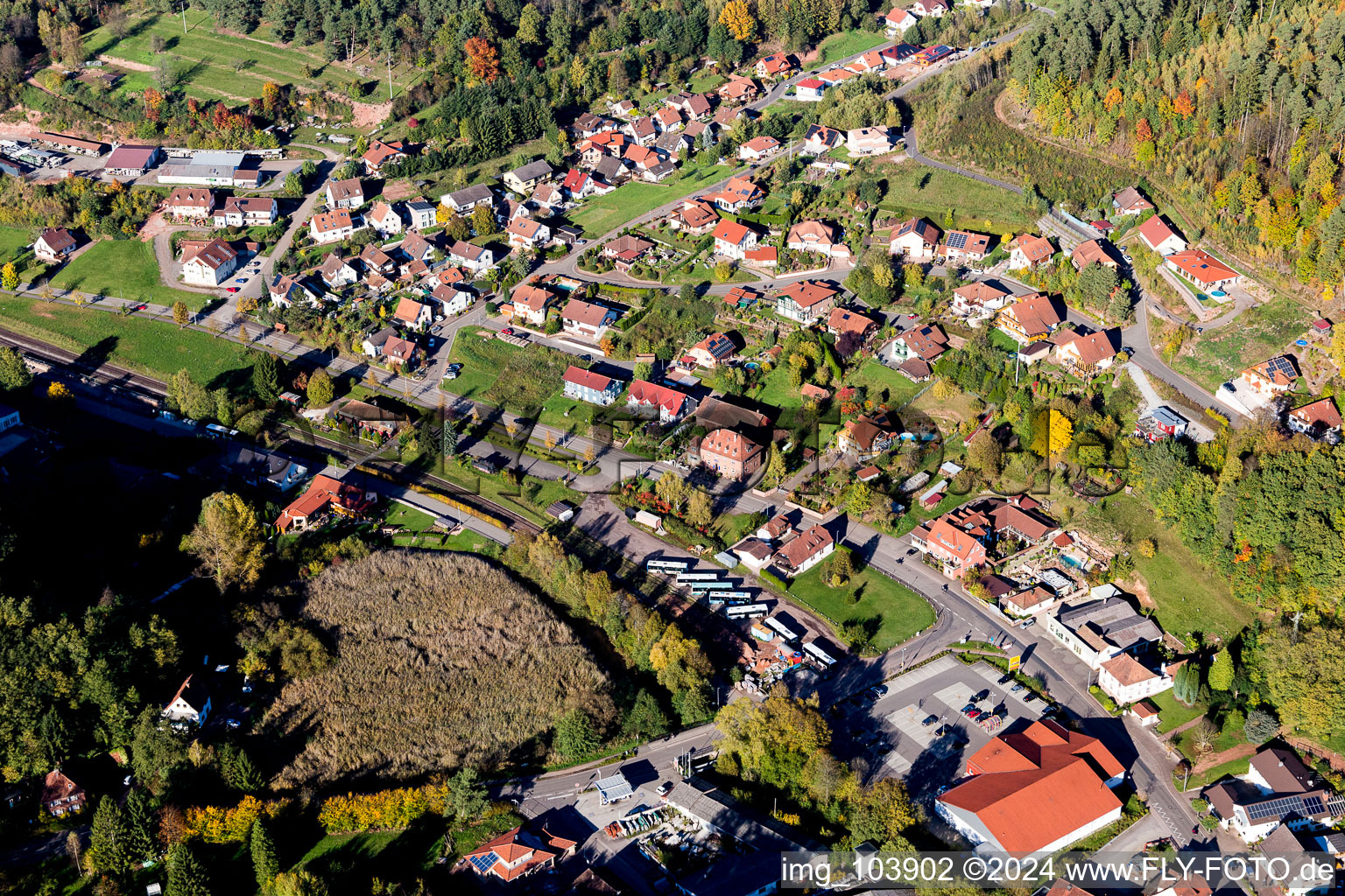 Bundenthal in the state Rhineland-Palatinate, Germany from the plane