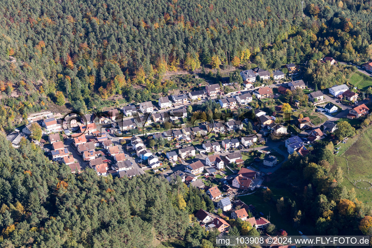 Bruchweiler-Bärenbach in the state Rhineland-Palatinate, Germany out of the air