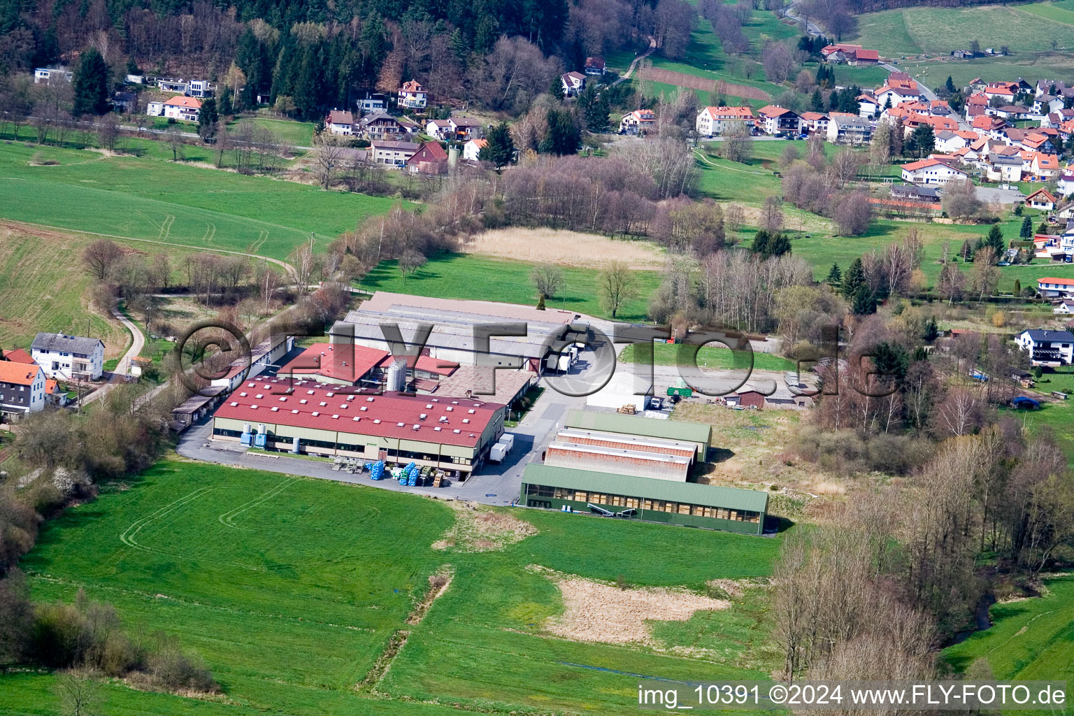 Oblique view of District Affolterbach in Wald-Michelbach in the state Hesse, Germany