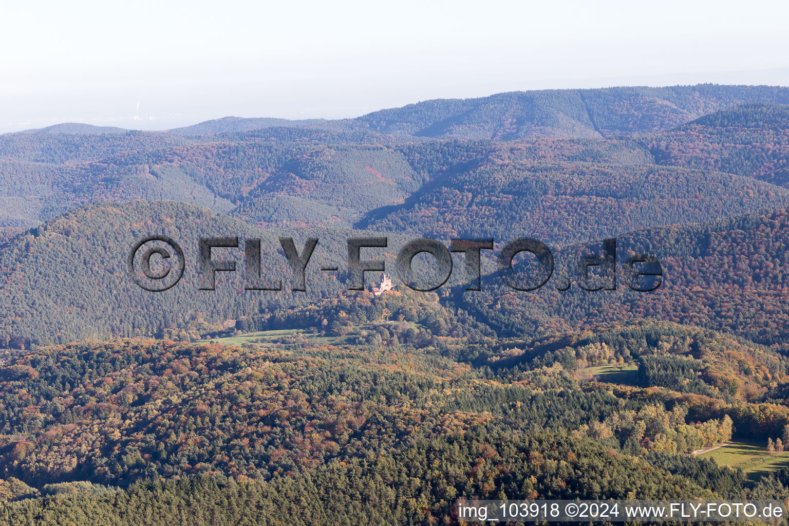 Aerial photograpy of Busenberg in the state Rhineland-Palatinate, Germany