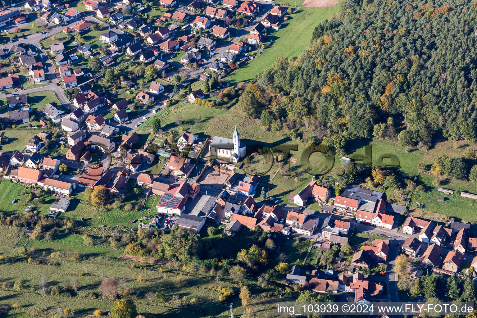 Village view in Schindhard in the state Rhineland-Palatinate, Germany