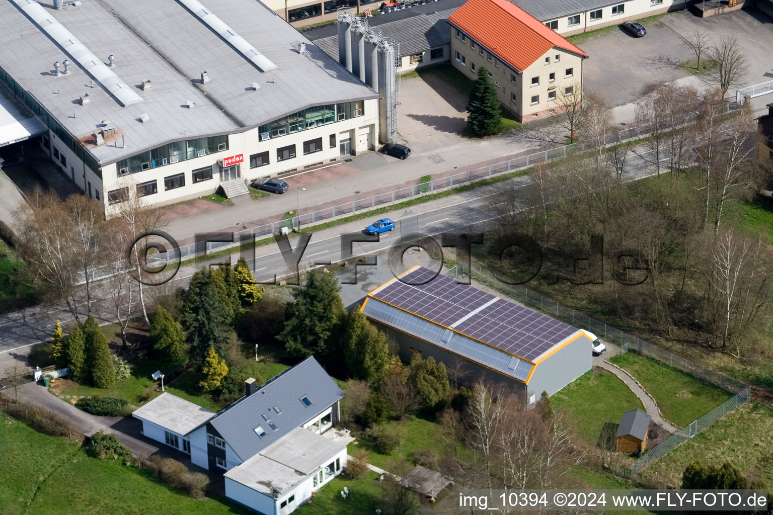 Bird's eye view of Affolterbach in the state Hesse, Germany