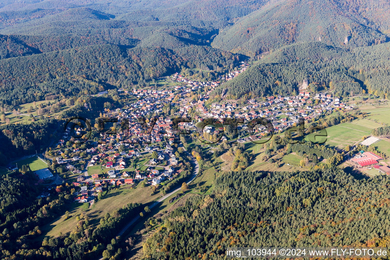 Oblique view of Erfweiler in the state Rhineland-Palatinate, Germany