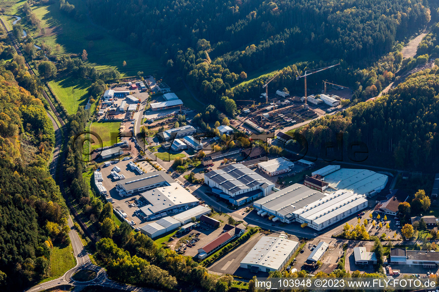 Reichenbach industrial area in Schindhard in the state Rhineland-Palatinate, Germany