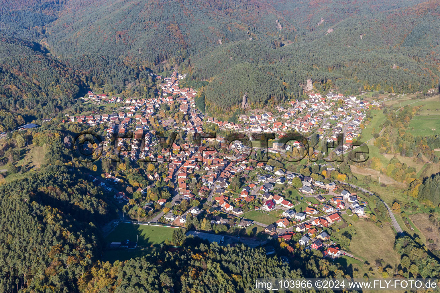 Erfweiler in the state Rhineland-Palatinate, Germany out of the air