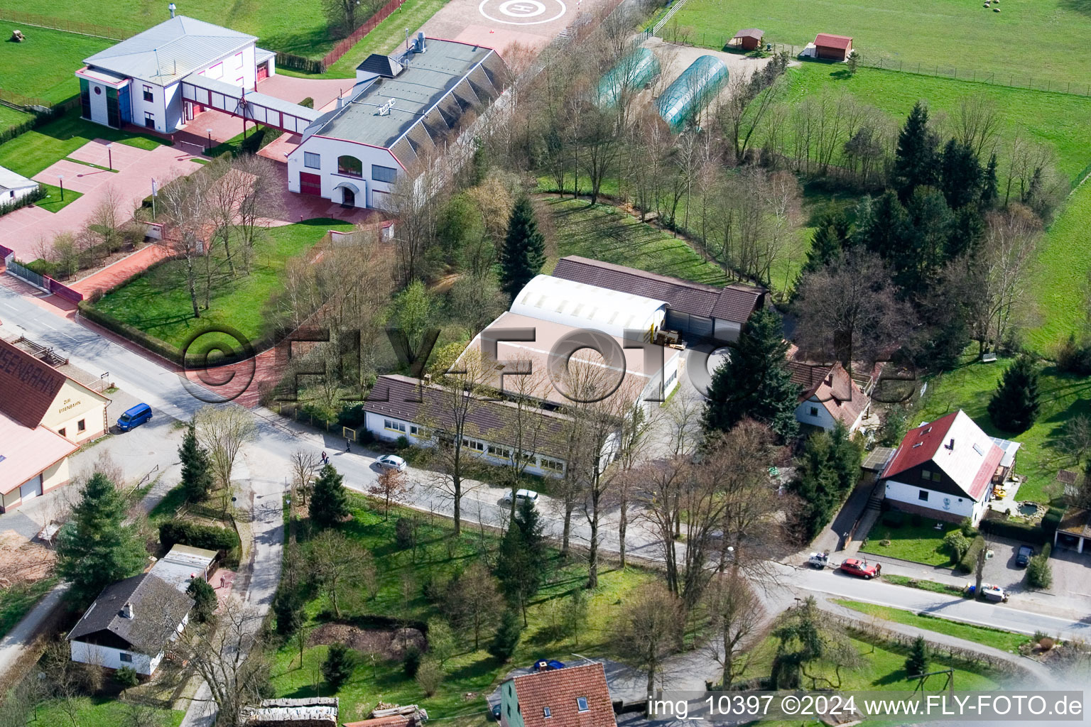 Drone recording of Affolterbach in the state Hesse, Germany