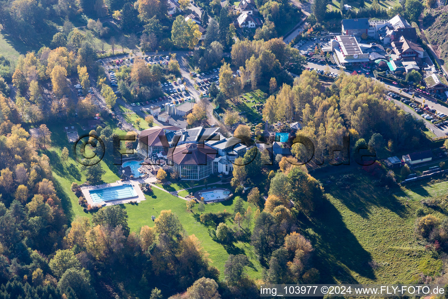 Drone recording of Dahn in the state Rhineland-Palatinate, Germany