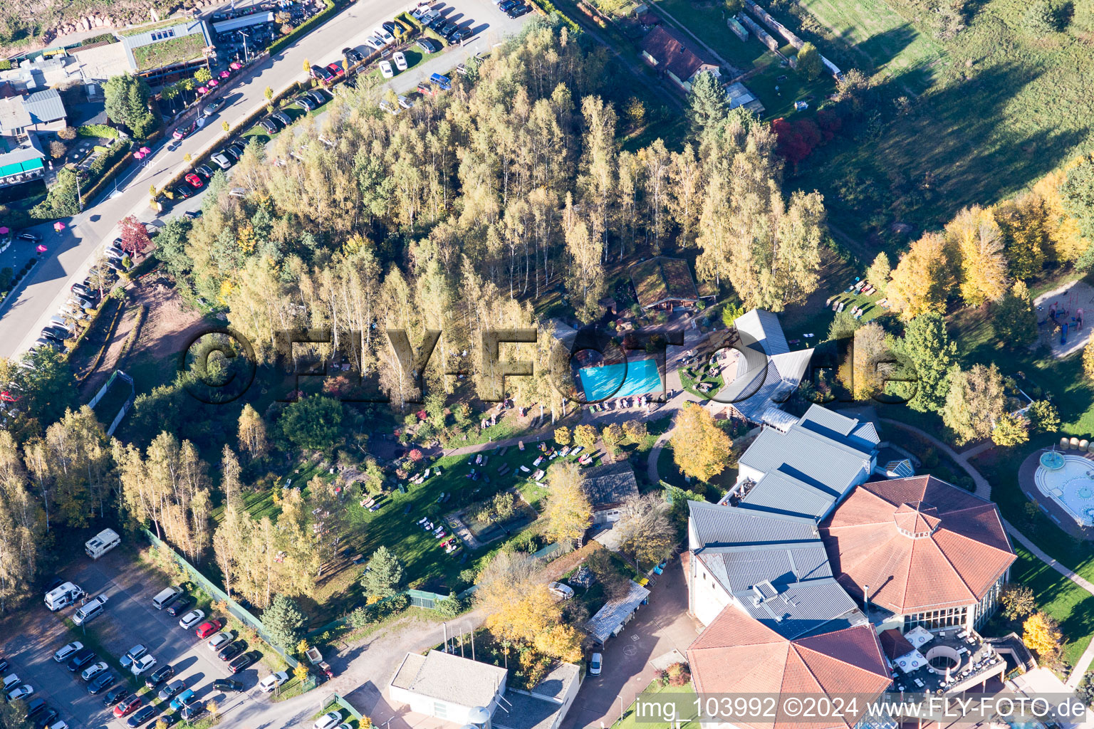 Dahn in the state Rhineland-Palatinate, Germany seen from above