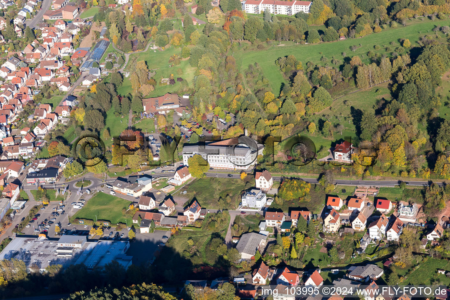 Dahn in the state Rhineland-Palatinate, Germany from the plane