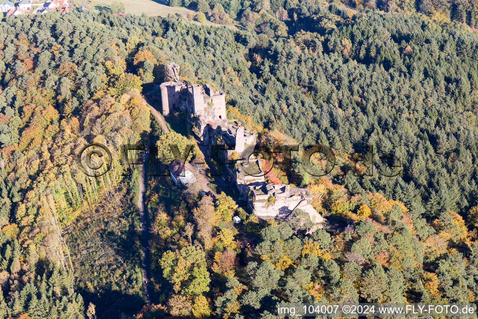 Aerial photograpy of Dahn in the state Rhineland-Palatinate, Germany