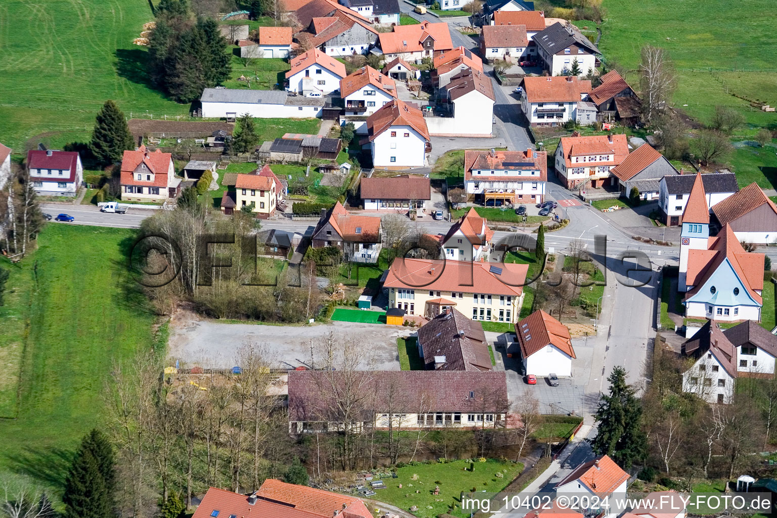 Affolterbach in the state Hesse, Germany seen from a drone