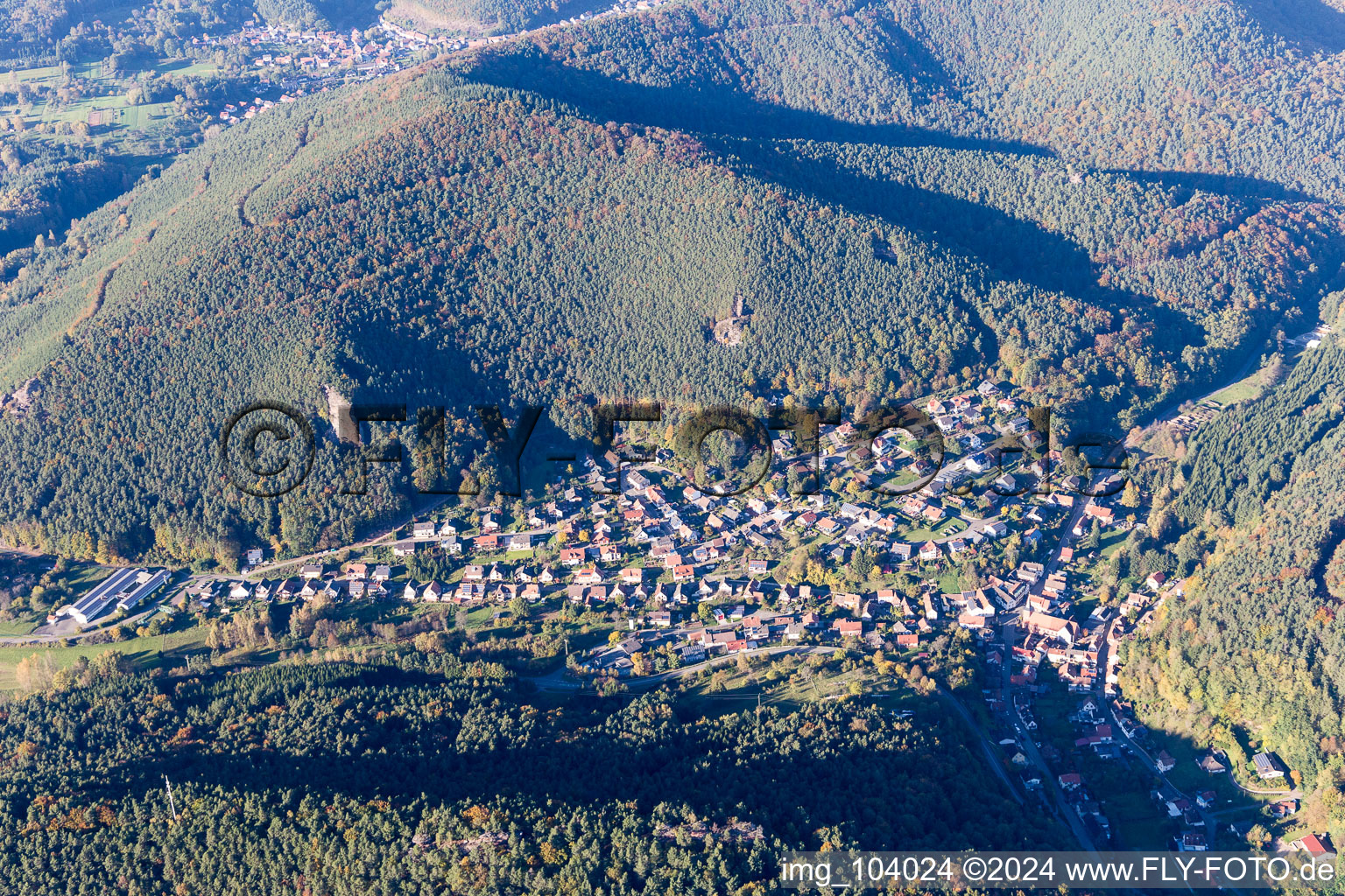 Aerial photograpy of Dimbach in the state Rhineland-Palatinate, Germany