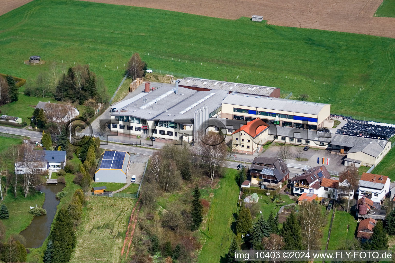 Aerial view of Affolterbach in the state Hesse, Germany