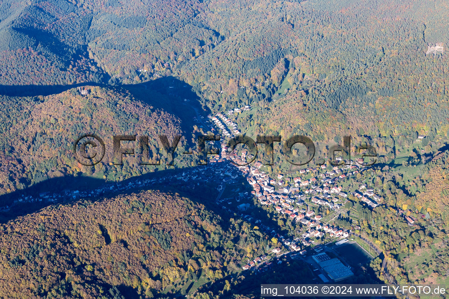 Ramberg in the state Rhineland-Palatinate, Germany from above