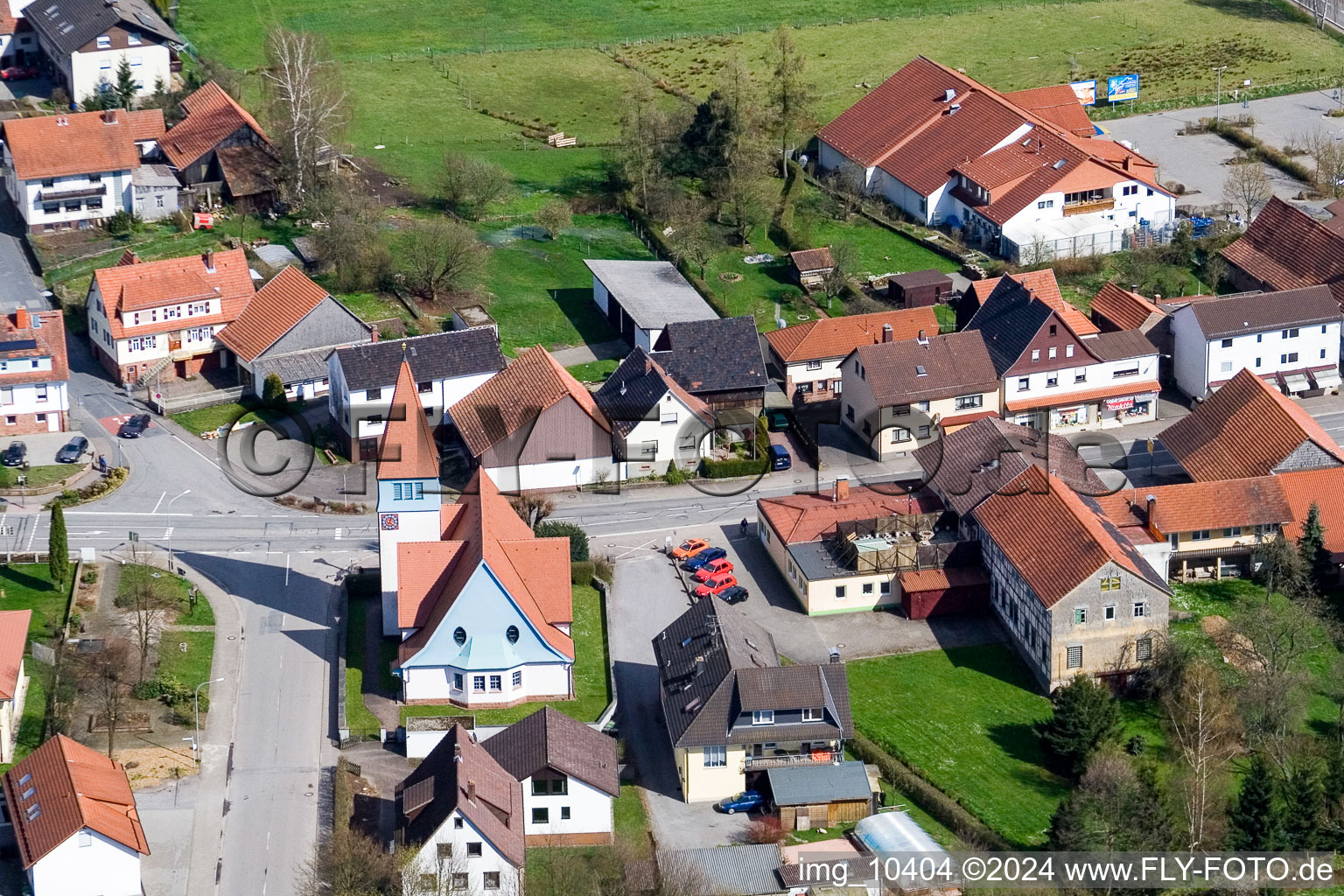 Drone recording of District Affolterbach in Wald-Michelbach in the state Hesse, Germany