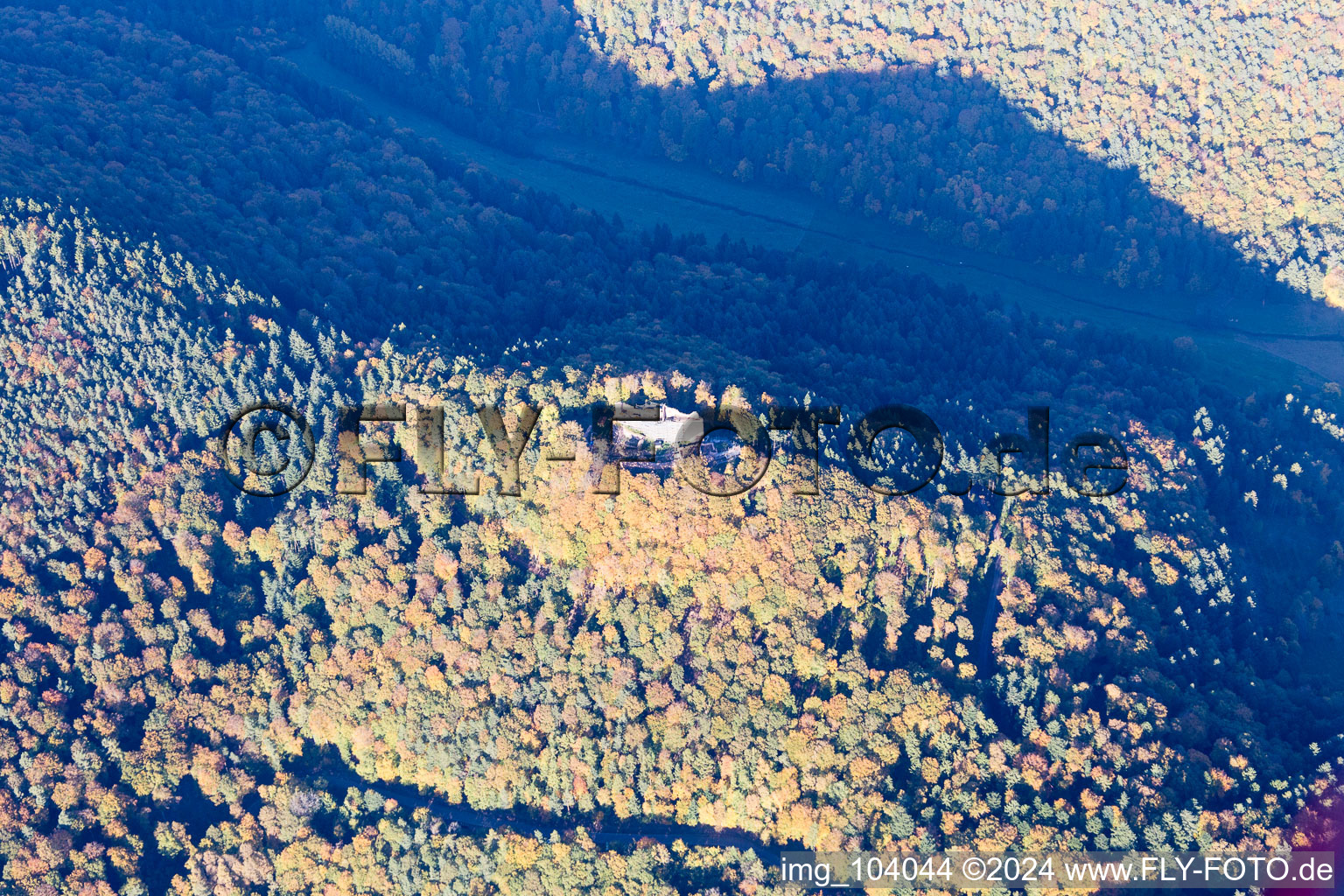 Ramberg in the state Rhineland-Palatinate, Germany from the plane