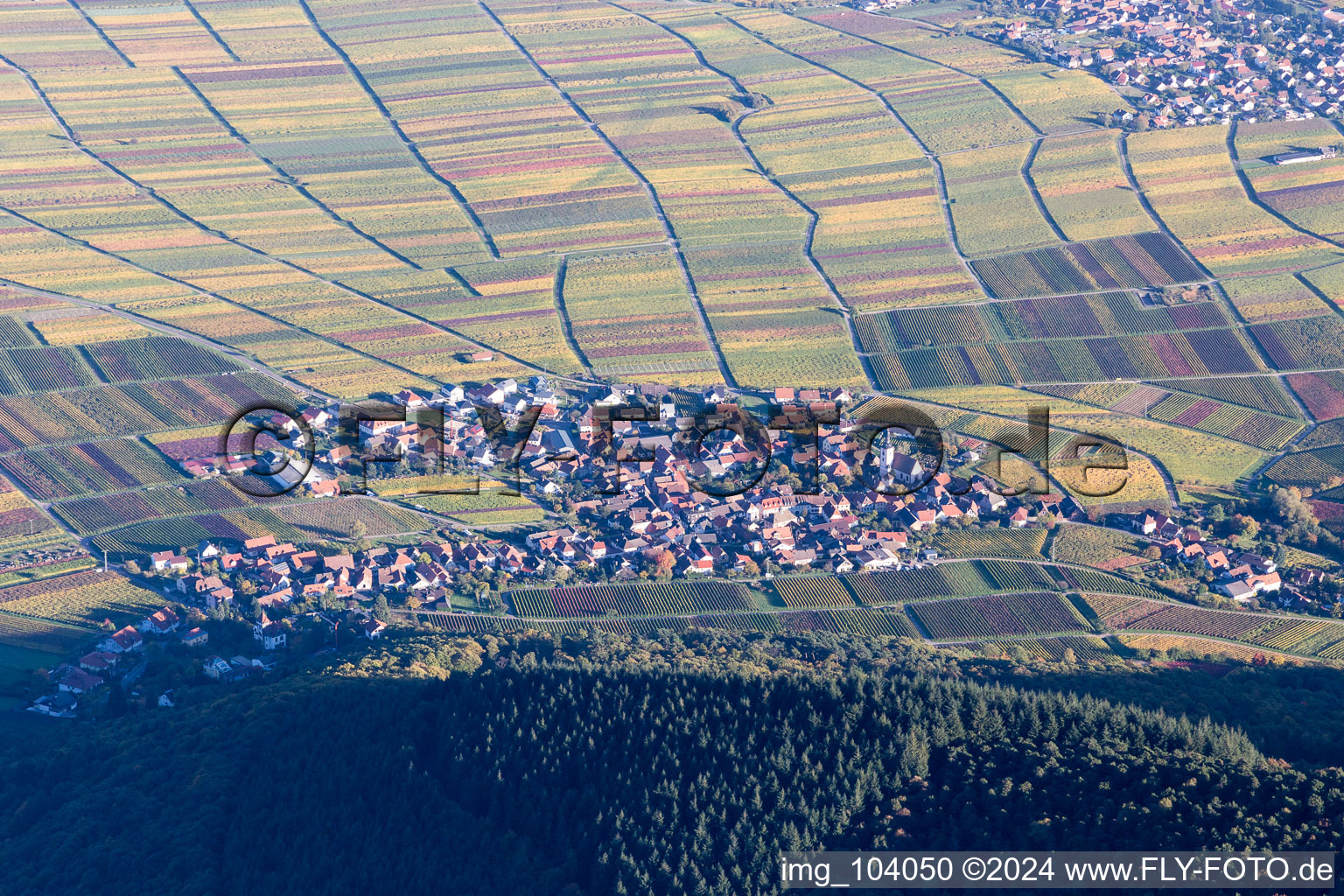 From the west in Weyher in der Pfalz in the state Rhineland-Palatinate, Germany