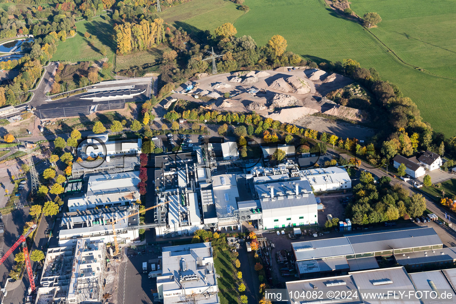 Aerial photograpy of East industrial area in Landau in der Pfalz in the state Rhineland-Palatinate, Germany