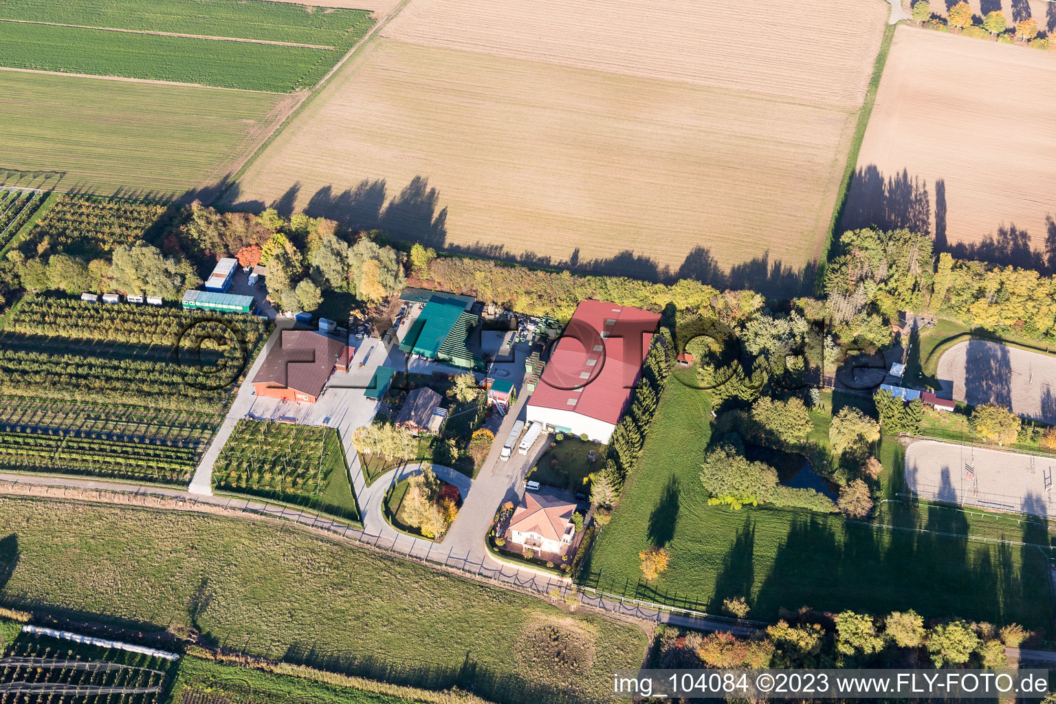 District Herxheim in Herxheim bei Landau/Pfalz in the state Rhineland-Palatinate, Germany seen from a drone