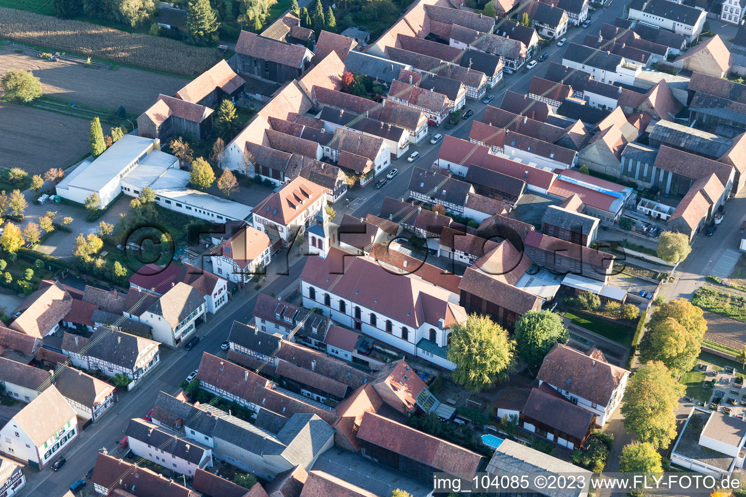 Bird's eye view of District Hayna in Herxheim bei Landau in the state Rhineland-Palatinate, Germany