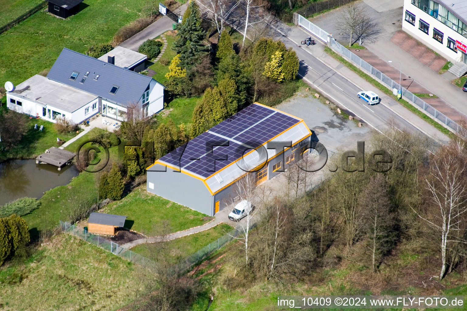 Affolterbach in the state Hesse, Germany seen from above