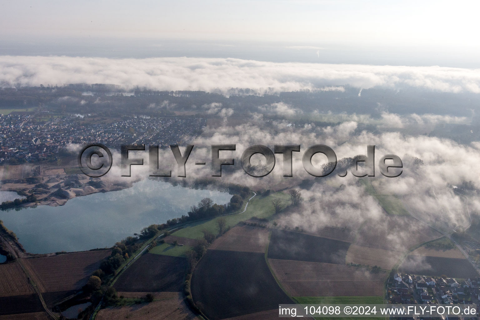 Leimersheim in the state Rhineland-Palatinate, Germany viewn from the air