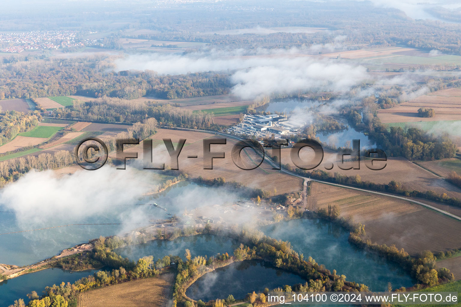 Drone image of Leimersheim in the state Rhineland-Palatinate, Germany