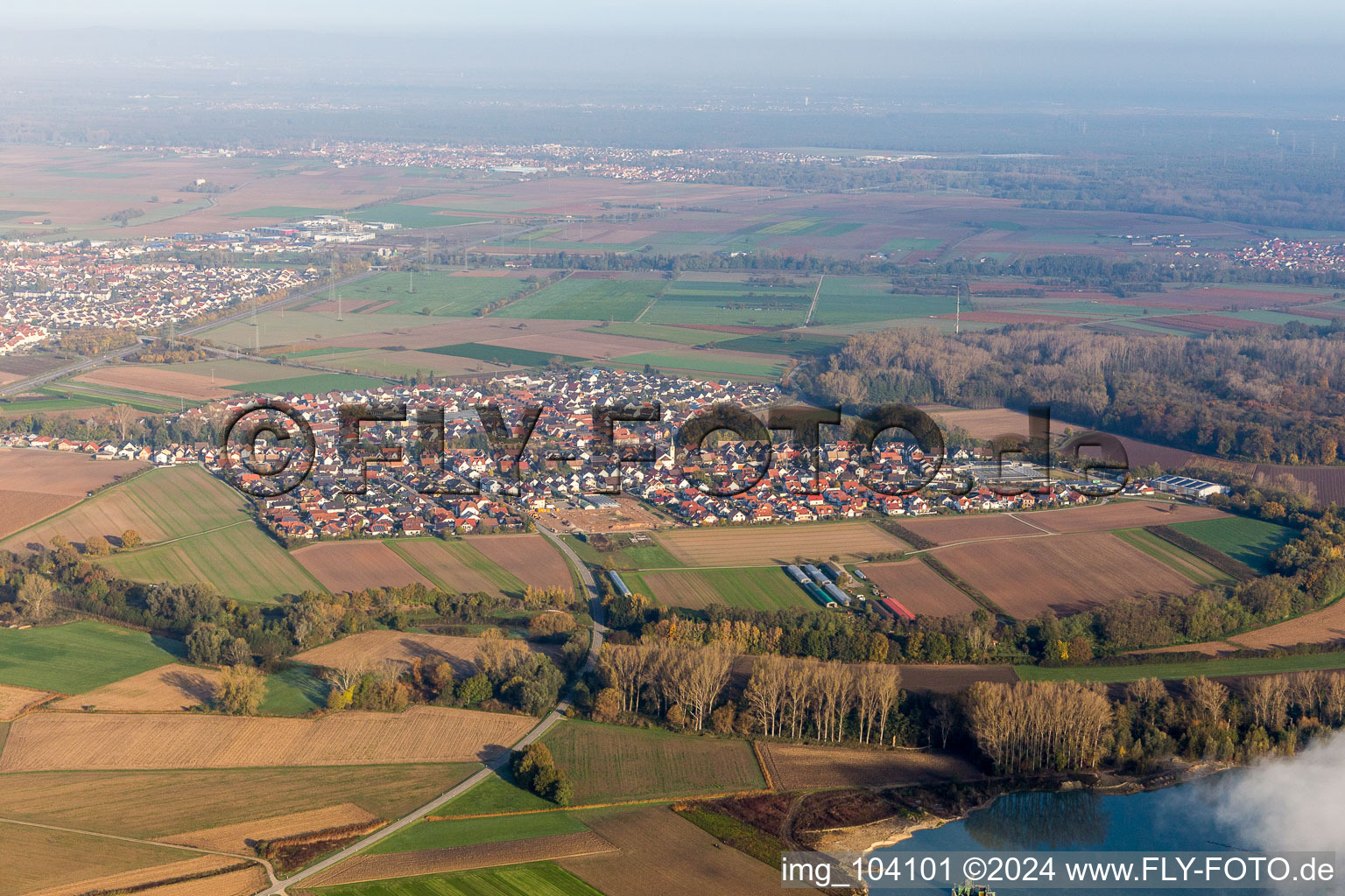 Aerial view of Kuhardt in the state Rhineland-Palatinate, Germany