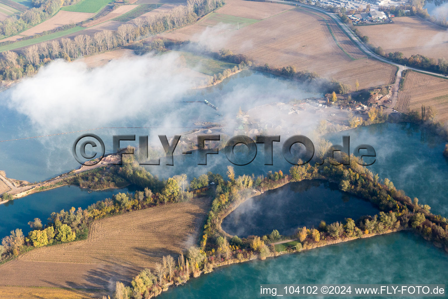 Leimersheim in the state Rhineland-Palatinate, Germany from the drone perspective