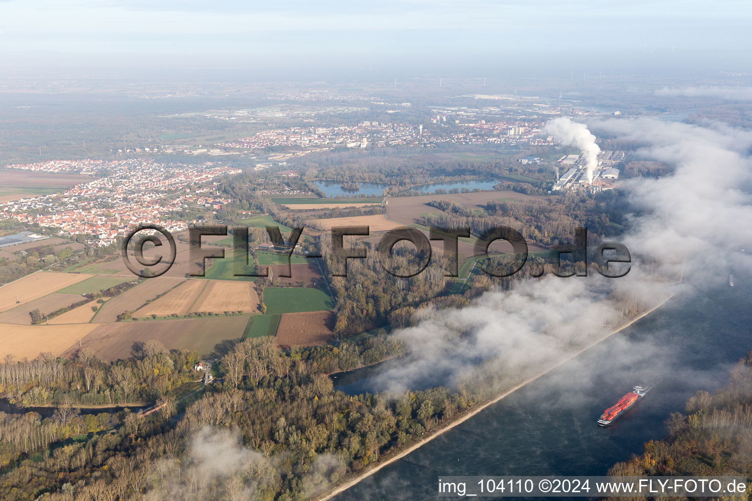 Germersheim in the state Rhineland-Palatinate, Germany seen from above