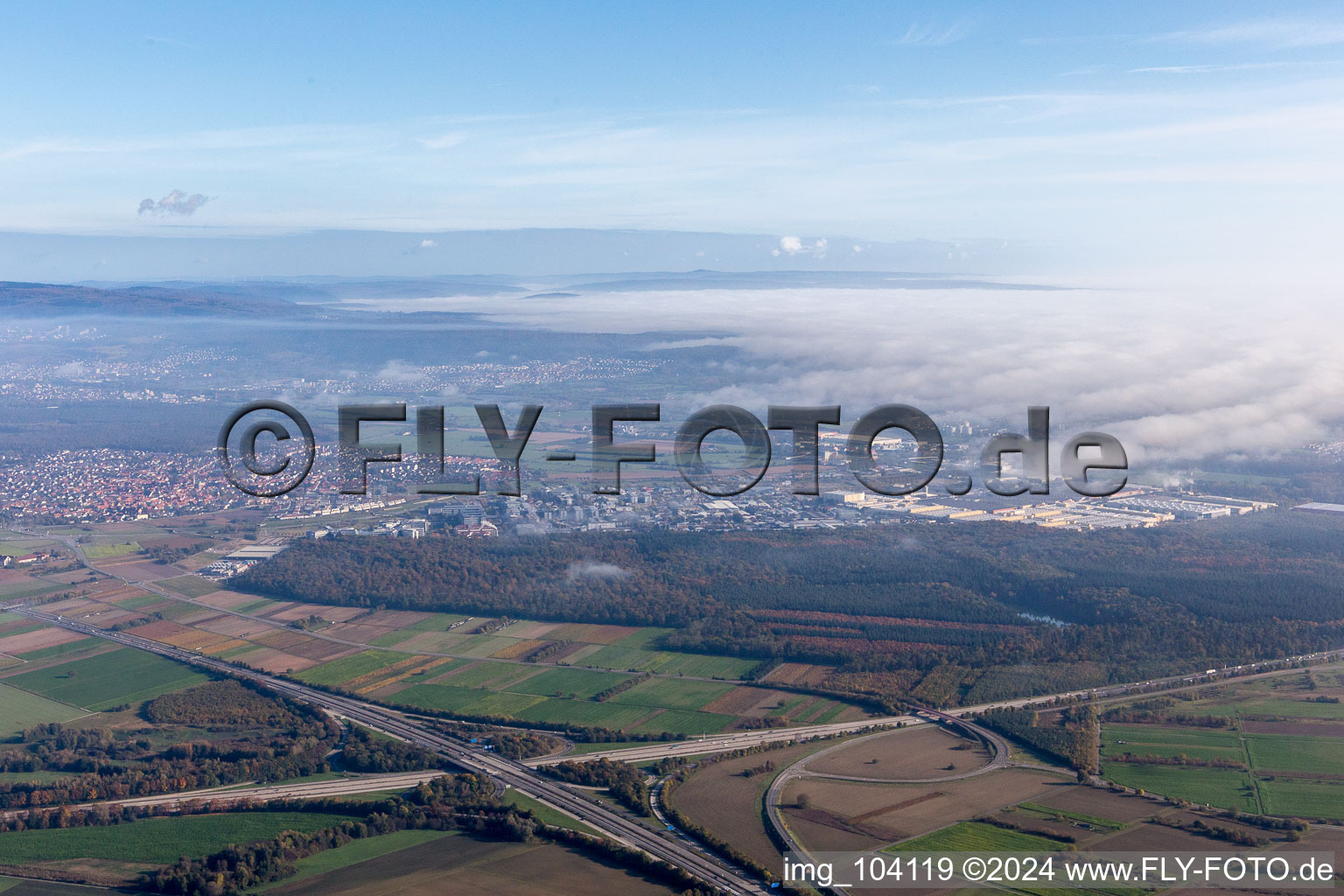 Industrial area south in Walldorf in the state Baden-Wuerttemberg, Germany