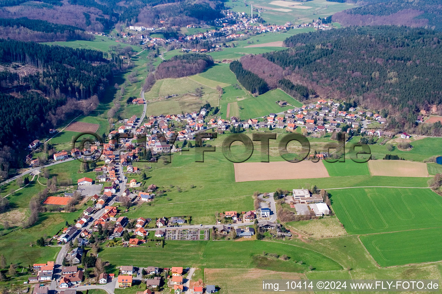 Affolterbach in the state Hesse, Germany viewn from the air