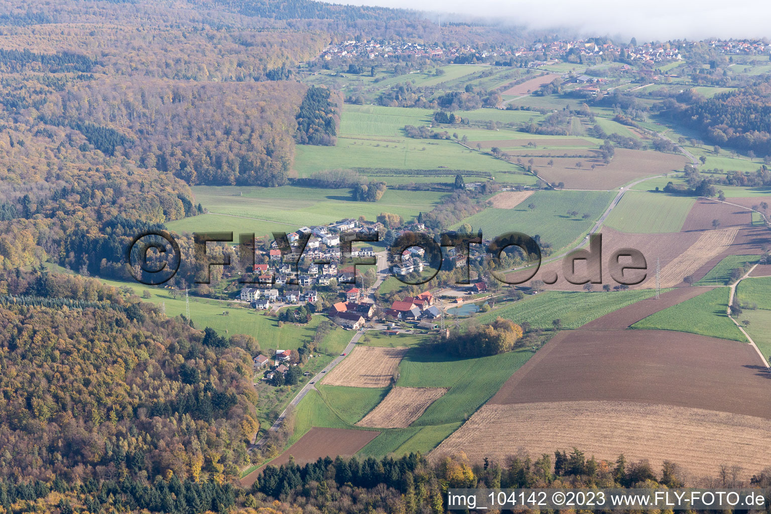 Aerial view of Lingental in the state Baden-Wuerttemberg, Germany