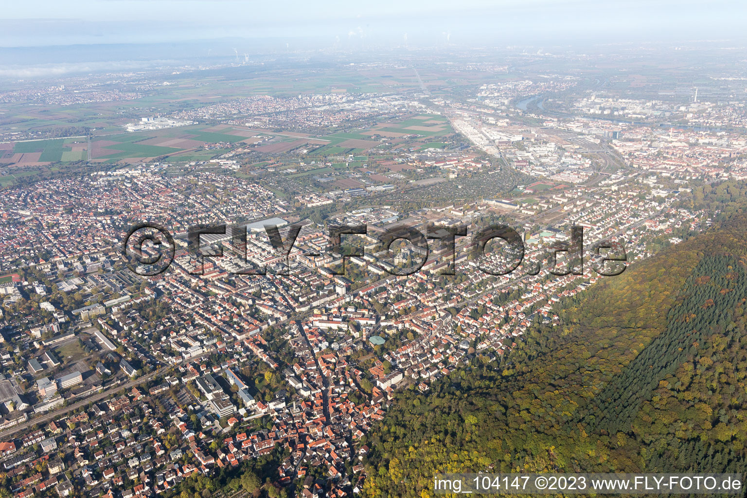 District Rohrbach in Heidelberg in the state Baden-Wuerttemberg, Germany from the plane