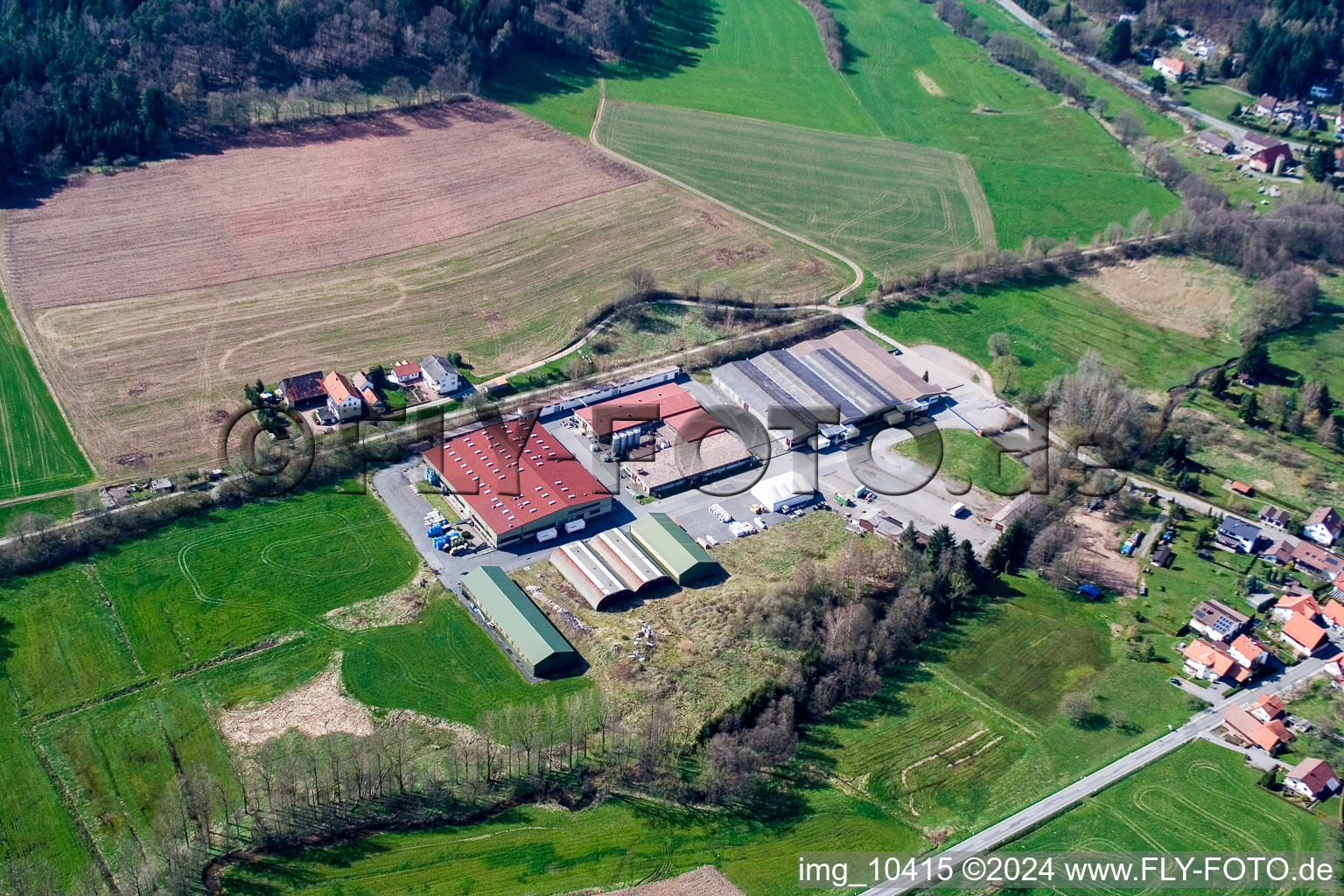 Drone recording of Affolterbach in the state Hesse, Germany