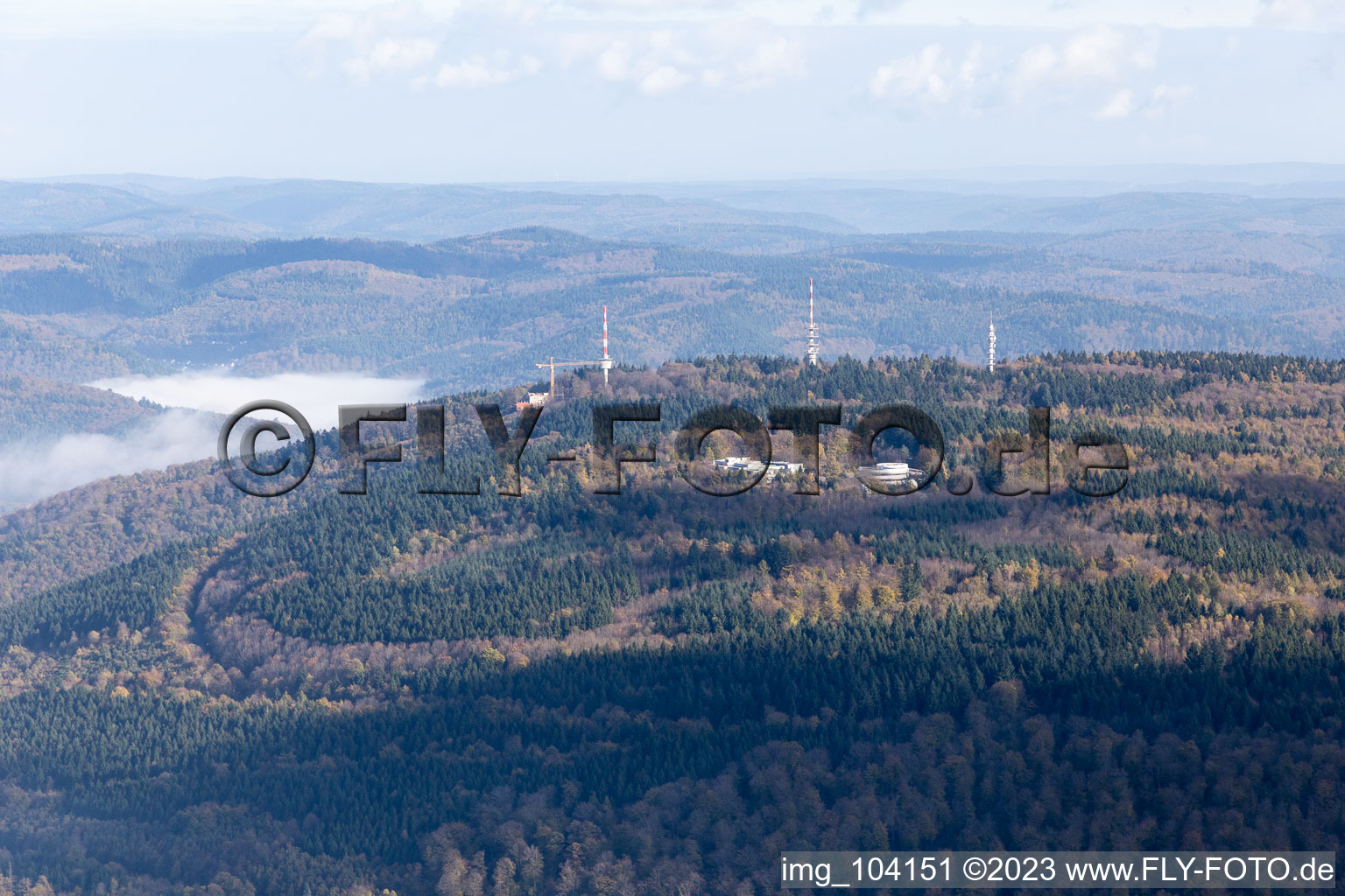 Aerial view of District Königstuhl in Heidelberg in the state Baden-Wuerttemberg, Germany