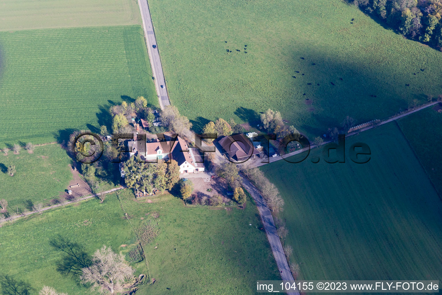 Aerial view of Bierhelderhof Manor Inn in the district Rohrbach in Heidelberg in the state Baden-Wuerttemberg, Germany