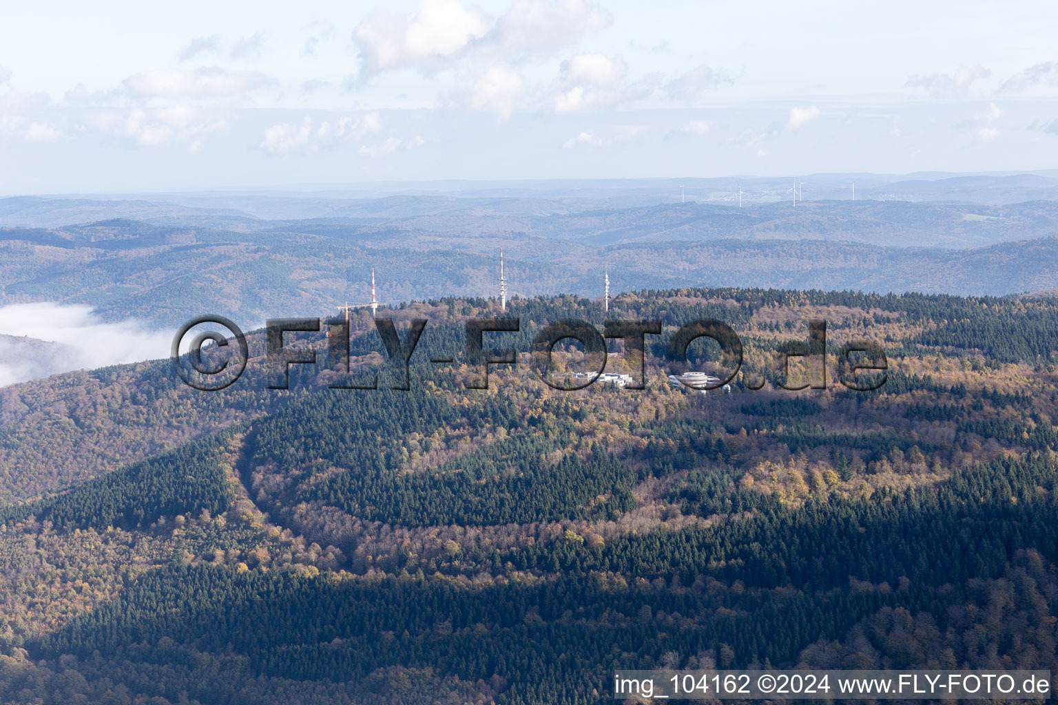 Transmission towers in the district Königstuhl in Heidelberg in the state Baden-Wuerttemberg, Germany