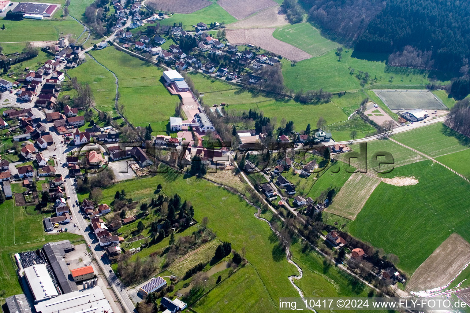 Affolterbach in the state Hesse, Germany from the drone perspective