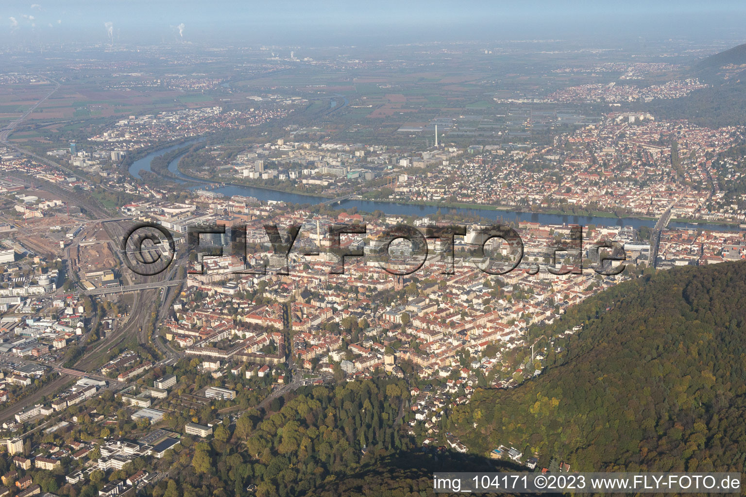 Aerial photograpy of Schillerstr in the district Weststadt in Heidelberg in the state Baden-Wuerttemberg, Germany