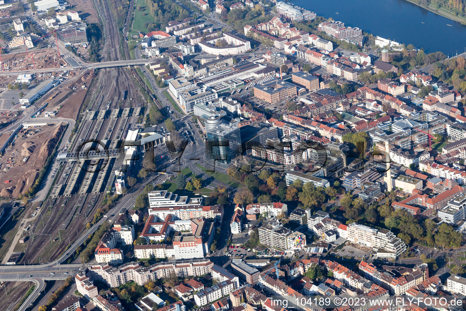 Aerial view of District Weststadt in Heidelberg in the state Baden-Wuerttemberg, Germany