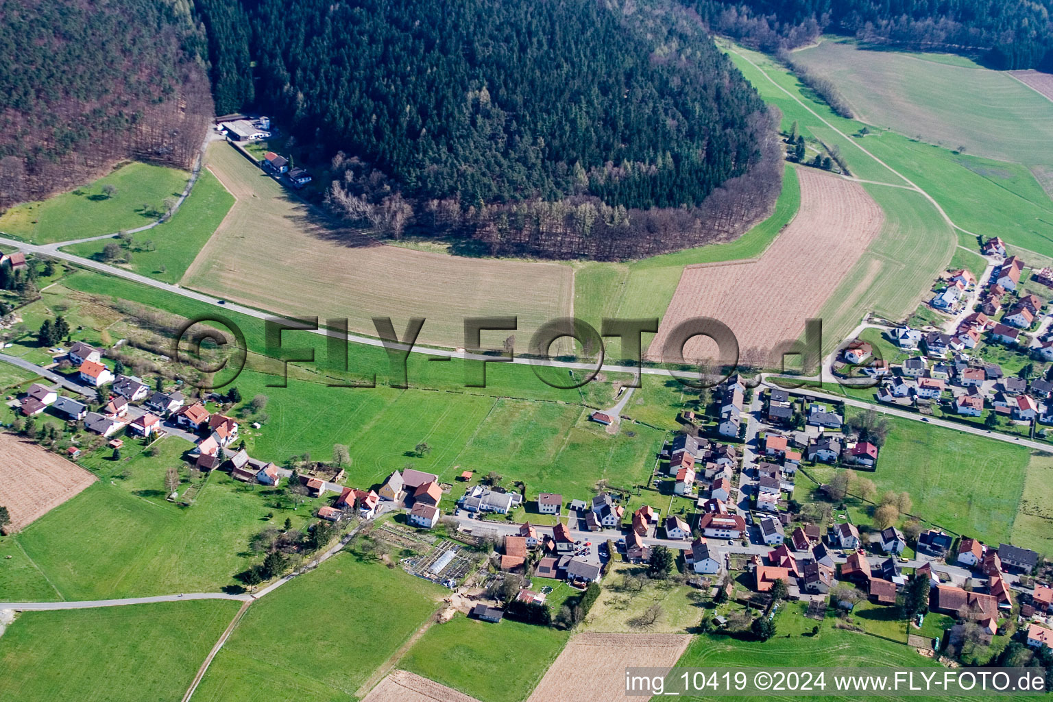 Affolterbach in the state Hesse, Germany from a drone