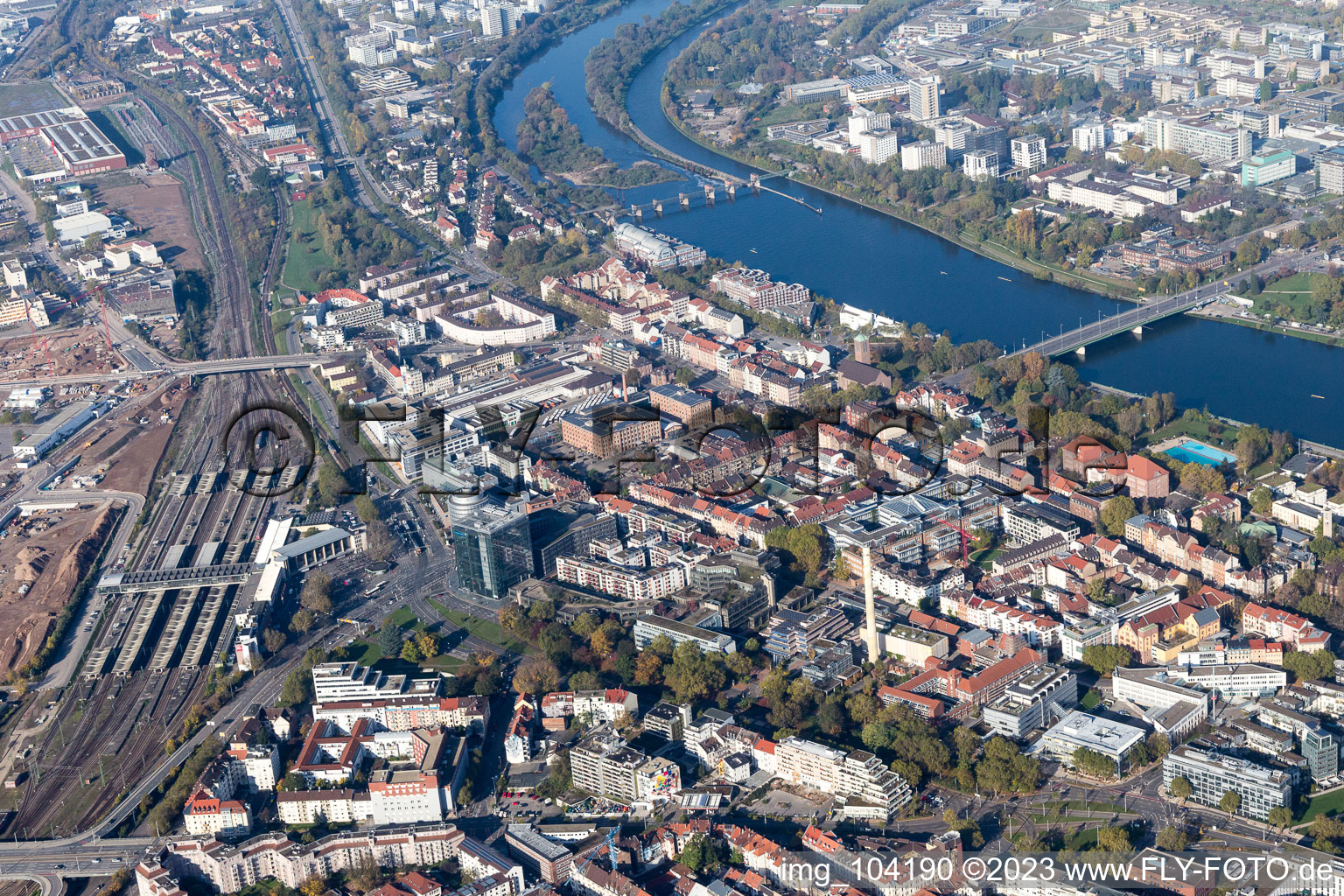 Aerial photograpy of District Weststadt in Heidelberg in the state Baden-Wuerttemberg, Germany