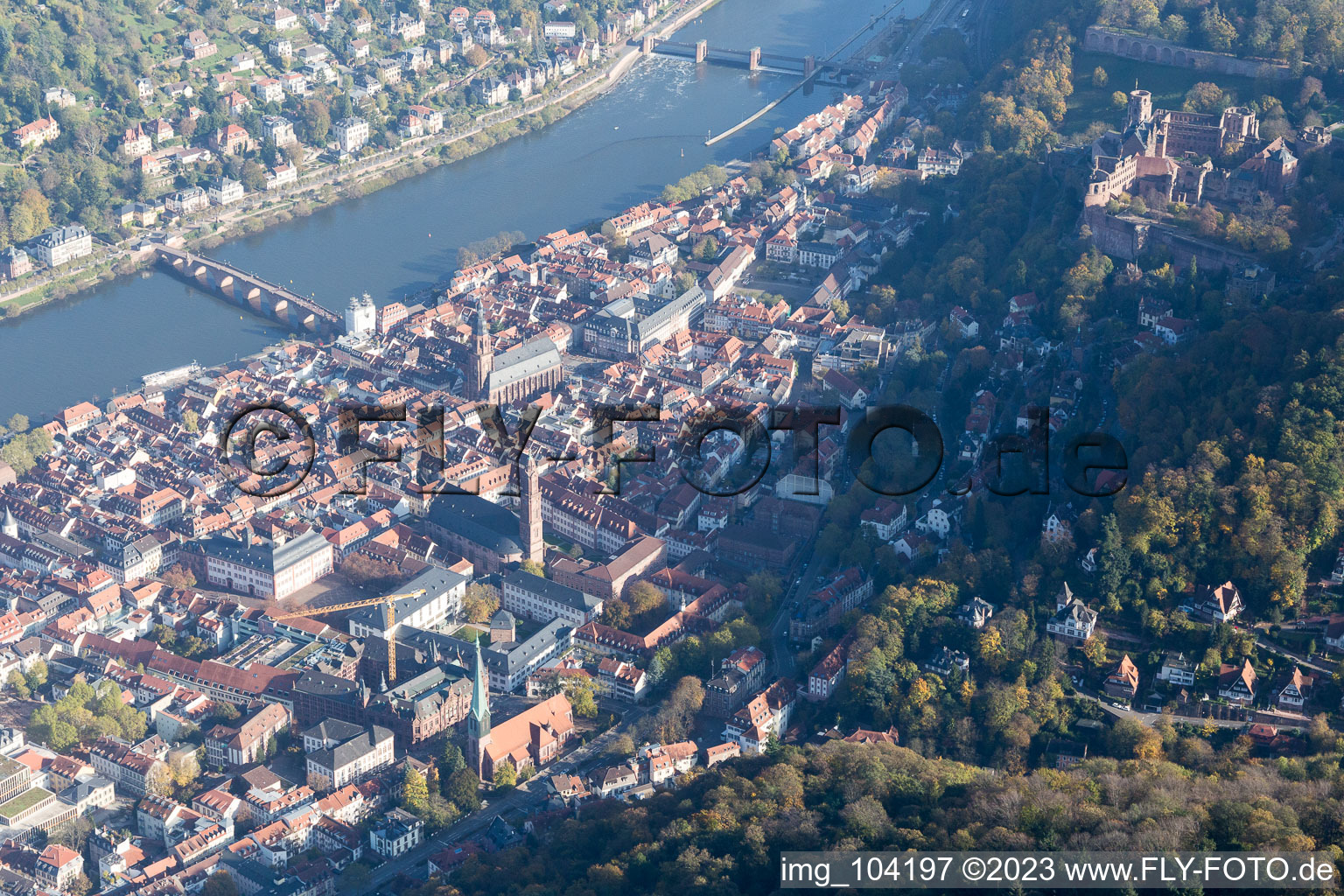 Jesuit Church and Church of the Holy Spirit in the old town in the district Kernaltstadt in Heidelberg in the state Baden-Wuerttemberg, Germany