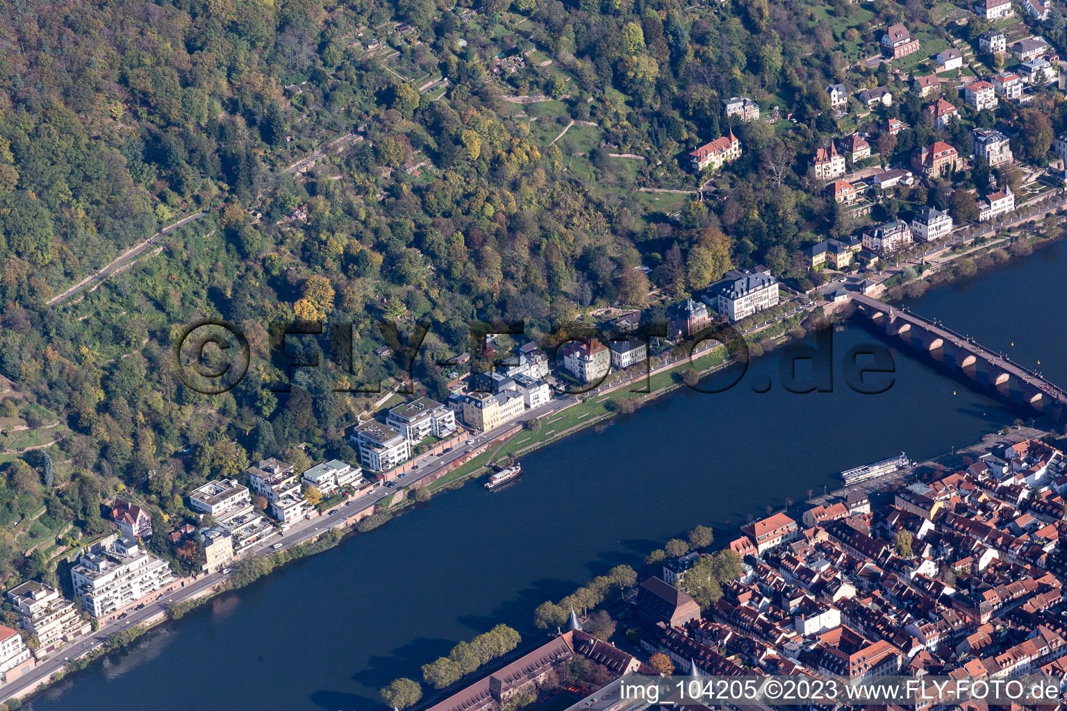 Old Bridge, Neuenheimer Landstr in the district Neuenheim in Heidelberg in the state Baden-Wuerttemberg, Germany