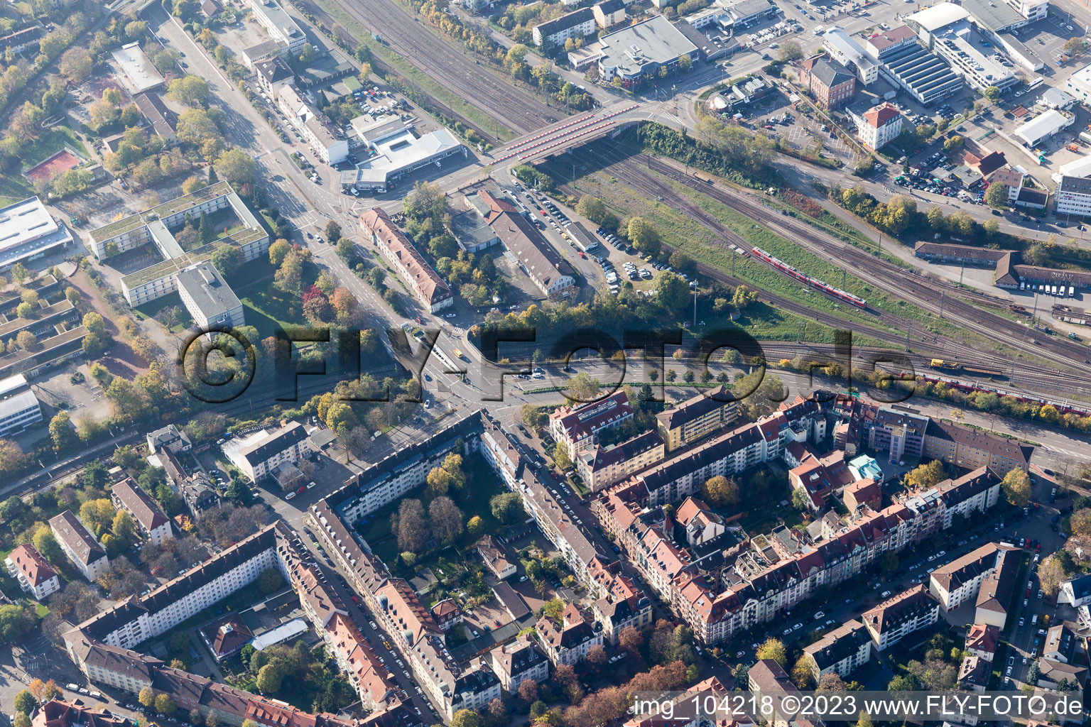 Bridge in the district Weststadt in Heidelberg in the state Baden-Wuerttemberg, Germany