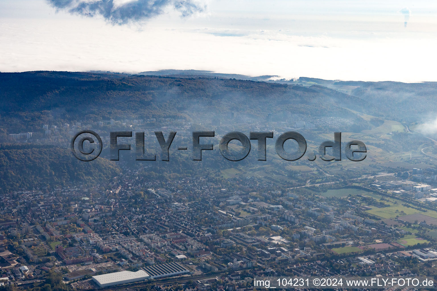 Aerial view of District Boxberg in Heidelberg in the state Baden-Wuerttemberg, Germany