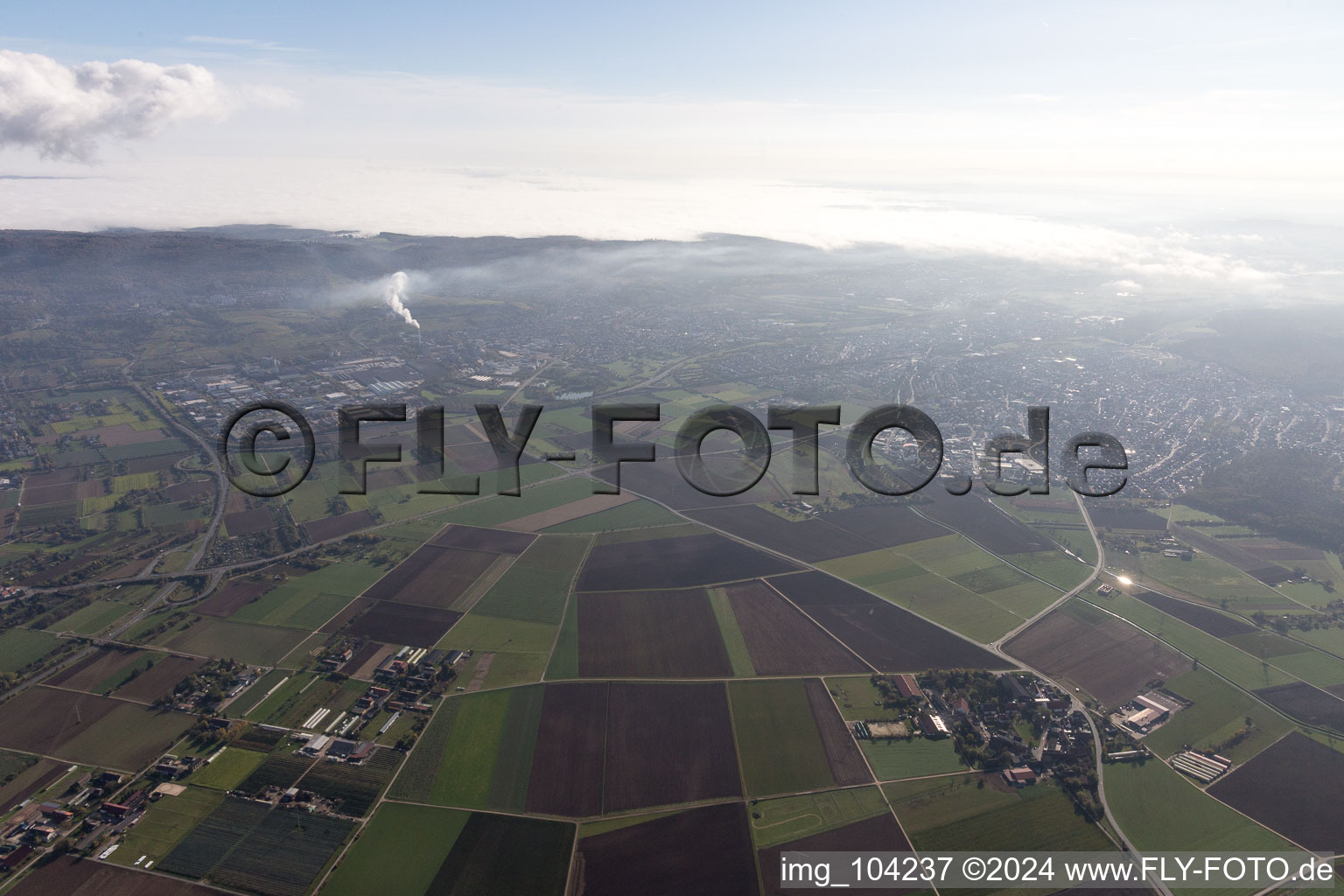 Aerial view of Leimen in the state Baden-Wuerttemberg, Germany