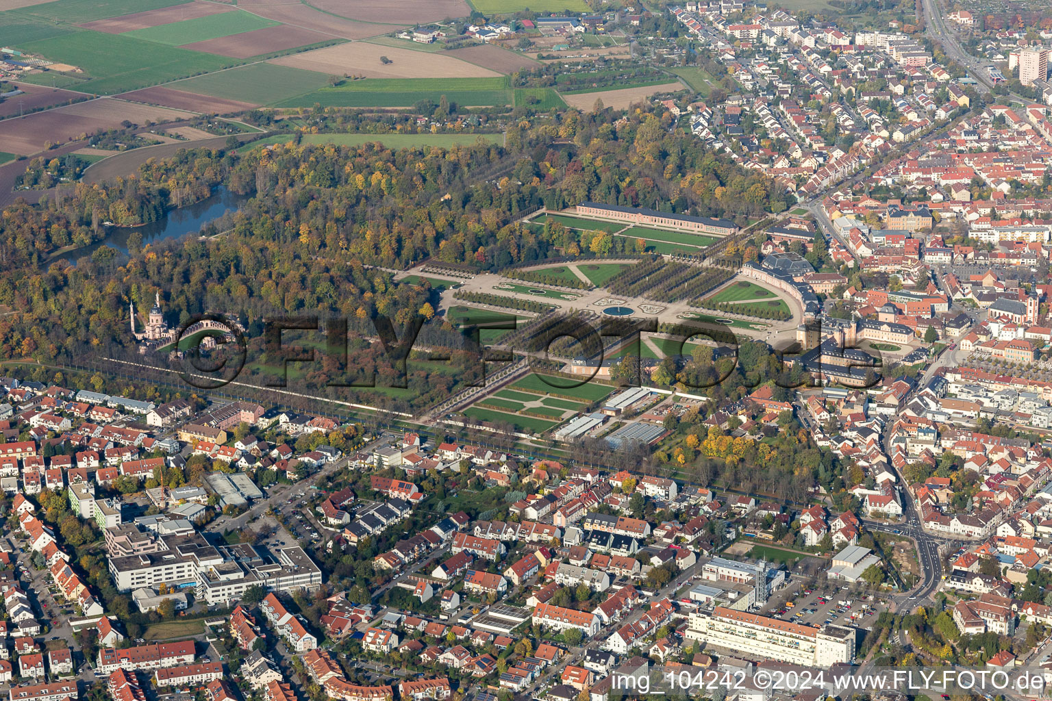 Rokoko Park of Gardens and Castle of Schwetzingen in Schwetzingen in the state Baden-Wurttemberg, Germany