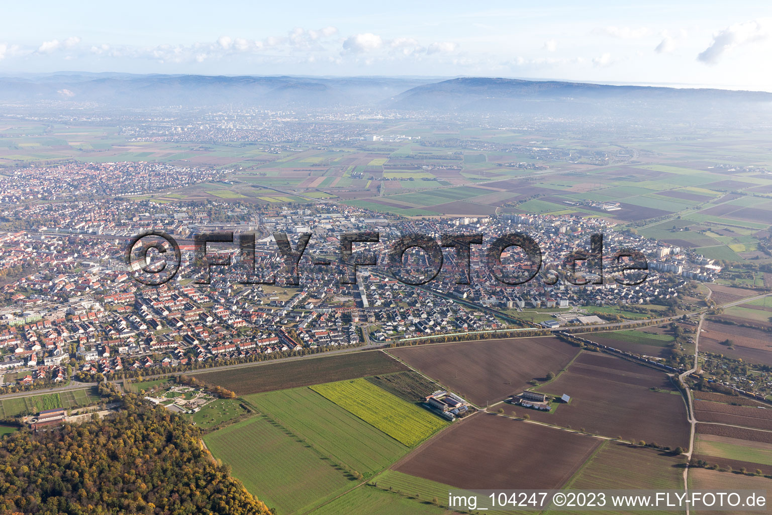Drone image of Schwetzingen in the state Baden-Wuerttemberg, Germany